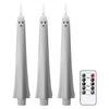Flameless Flickering Taper Candles With Remote And Timer, Battery Operated Real Wax Spooky Face LED Candles Fireplace Halloween Holiday Decor