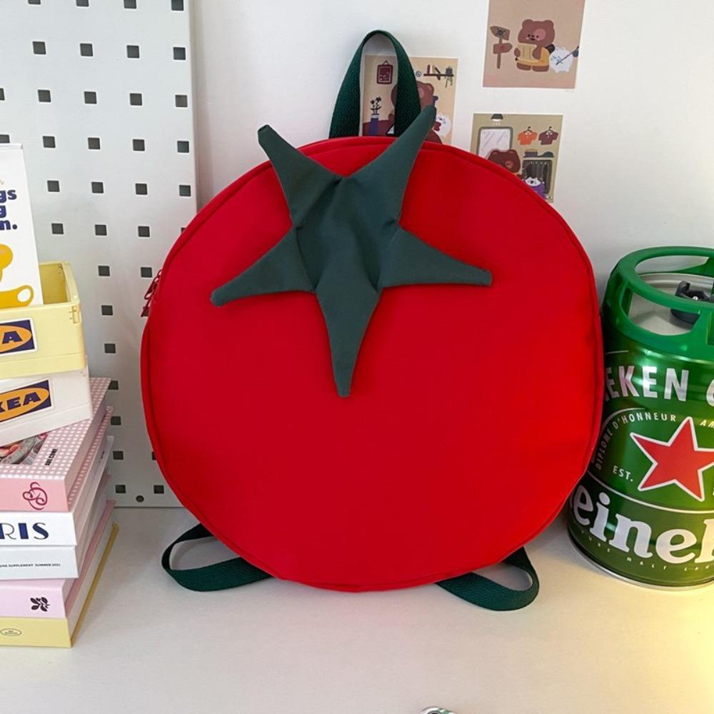 Cute Tomato Backpack Casual Student Schoolbag New Large Capacity Backpack  Teenagers