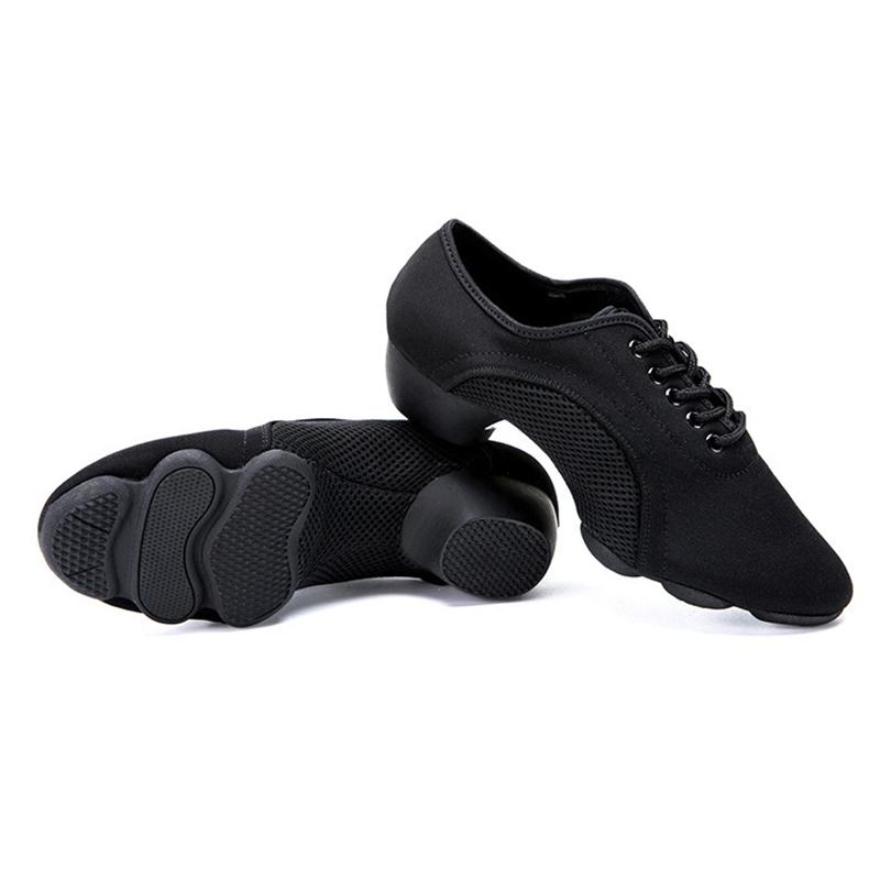 Latin Dance Shoes Female Adult Soft-soled Teacher Shoes Autumn Oxford Cloth Mesh Men and Women Dancing Shoes