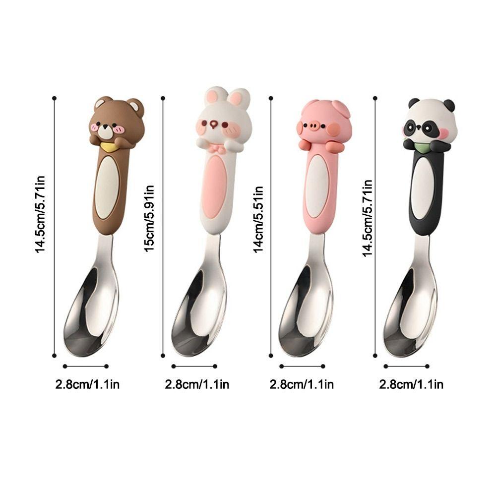 316 Stainless Children's Tableware Spoon Anti Slip Handle Deepen Soup Spoon