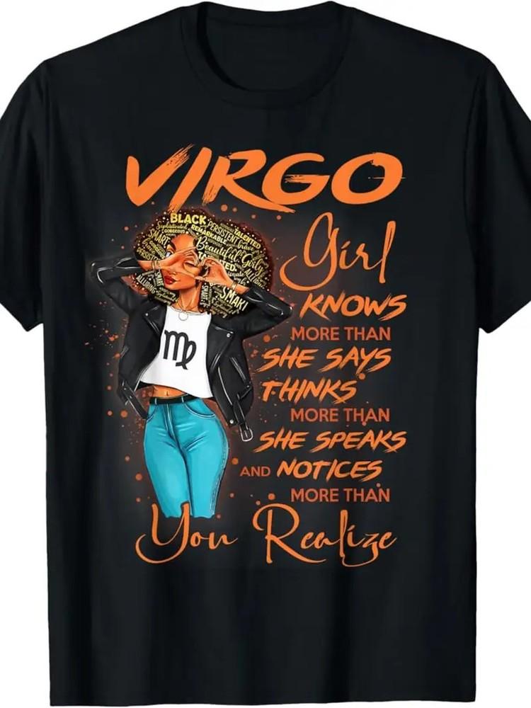 

100% Made in USA, 180g Virgo Girl Knows More Than She Says for T-Shirt 4XL