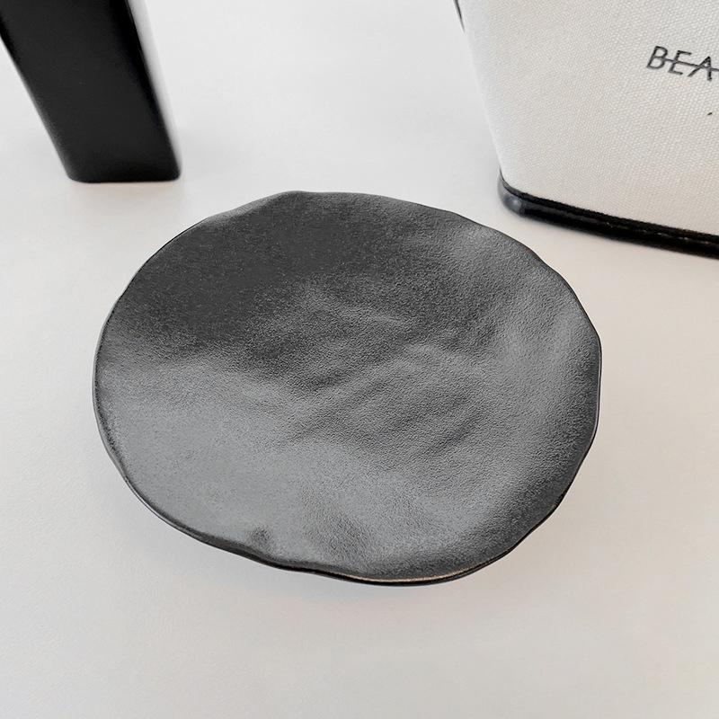 

1pcs Creative Ceramic Jewelry Tray With Unique Three Legged Artistic Design Multifunctional Oval Desktop Accessory Tray чёрный