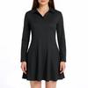 Women's Fashion Casual Long-sleeved Ruffled Short A-line Pleated Dress