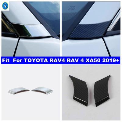 ABS Front Window Pillar A Decor Sequ Cover Trim For TOYOTA RAV4 RAV 4 XA50 - 2024 ABS Chrome / Carbon Fiber Accessories