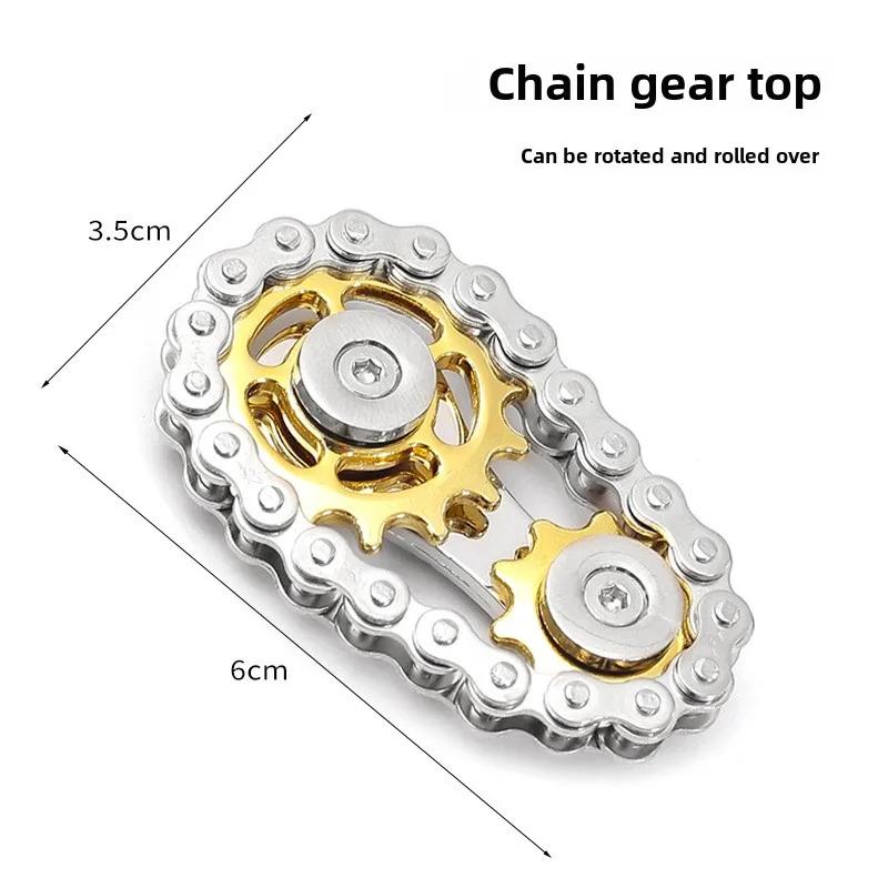 Pinioane Volantă Giroscop de deget Spinner Fidget Antistres Anxietate Metal Lanțuri de bicicletă Spinner Jucării Fidget Pentru Adulți Copii