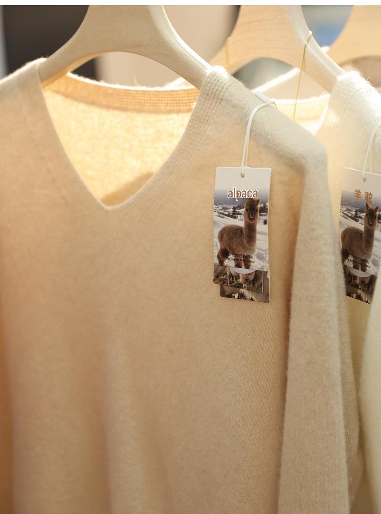 Luxurious Cashmere Alpaca Silk Wool Blend Women's Sweater for Autumn/Winter