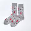 1 Pair of Cotton Blend Fashionable  Mid-calf Socks Spotted Dog Colorful Fireworks Pattern Comfortable Wearing In All Seasons