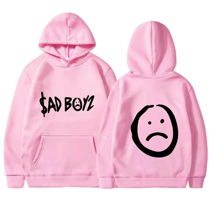 

New Sad Boyz Printed Hoodie Sad Face Long Sleeve Streetwear Women Hooded Autumn Winter Sweatshirt Hip Hop Female Clothing 3XL