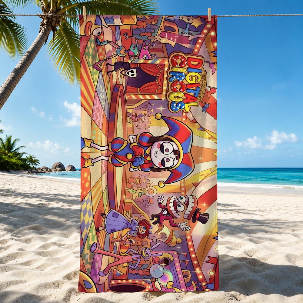 The A-Amazing D-Digital C-Circus Towel Microfiber Thin Lightweight Absorbent Quick Dry For Beach Swimming Yoga Bath Sport Travel
