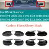 For BMW 3 Series E90 2005-2011, E92 E93 2006-2009  2Pcs Side RearView Mirror Cover Caps Protective Cover Mirror Tools Case Gloss