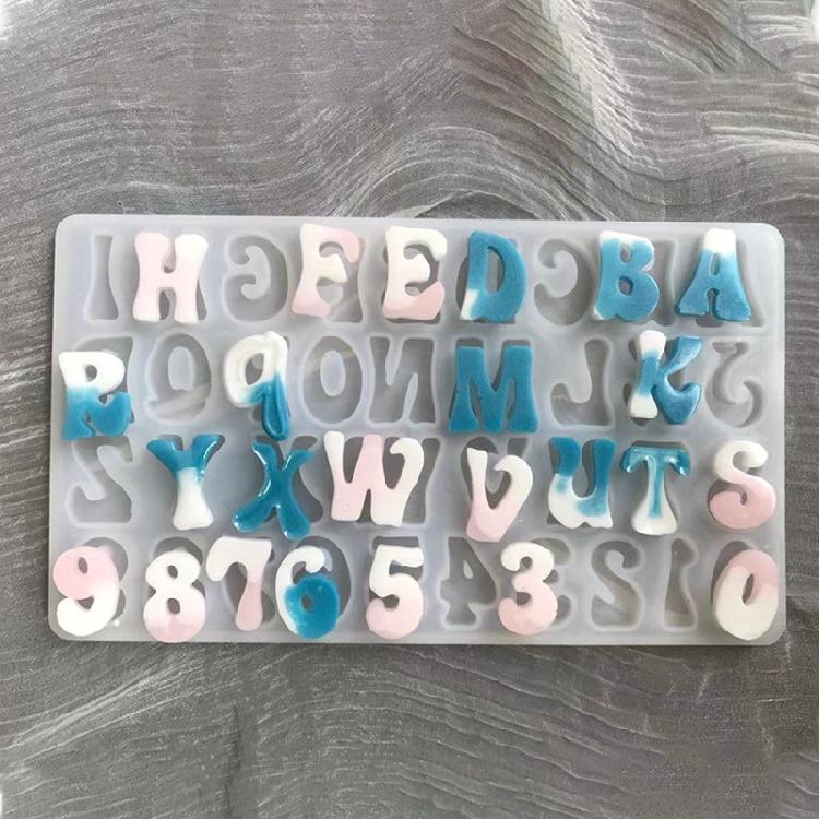Letter Resin Casting Molds DIY Alphabet Number Casting Mold Jewelry Craft Tools