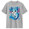 Fun Blue Axolotl Kawaii Lover Tshirts Unisex Round Neck Cotton T Shirt Short Sleeve Tee Shirt Classic Tops