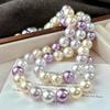Vintage High Quality Maillard Color High Quality Strong High Gloss Imitation Pearl Necklace Collarbone Chain