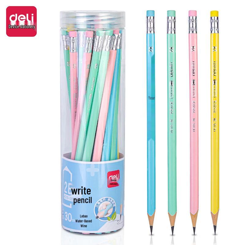 Deli HC115 Macaron Triangular 2B Pencils, 60 Pcs