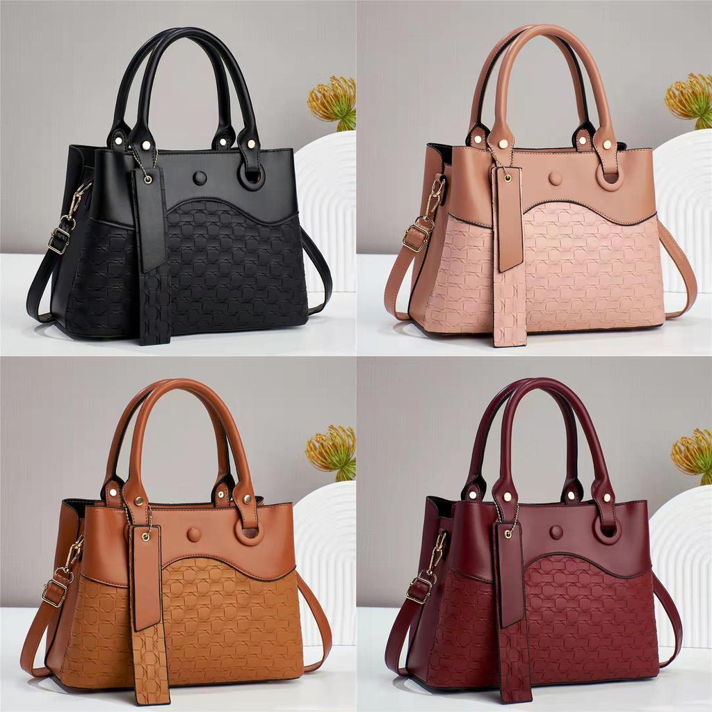 Pu Leather Handbag For Women With Large Capacity And Diamond Pattern For Daily Use