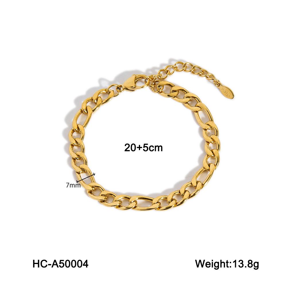 Euro-American Style 18K Gold Stainless Steel Figaro Chain Anklet with Freshwater Pearl Pendant, Titanium Steel Jewelry