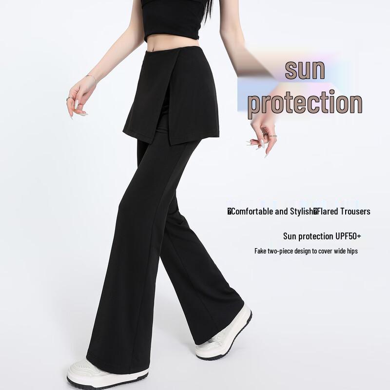 Dámské zvonové jógové kalhoty s vysokým pasem a ochranou proti slunci