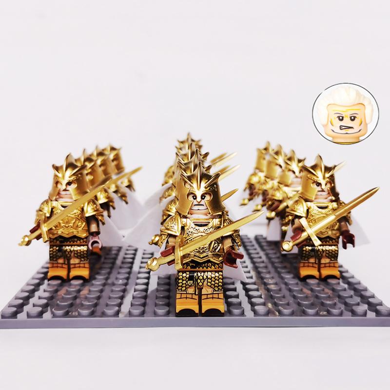 13 Pcs Demon World Noldor Elf Soldier Minifigures, Building Blocks Army Set with Spear Crossbow Axe, Educational Bricks Kid Toys