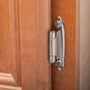 10-Pack Self-Closing Cabinet Door Hinges with Soft Close Silicone Bumper Pads, 1/2 Inch Overlay Brushed Nickel Finish, Powder Coated Metal Hinges