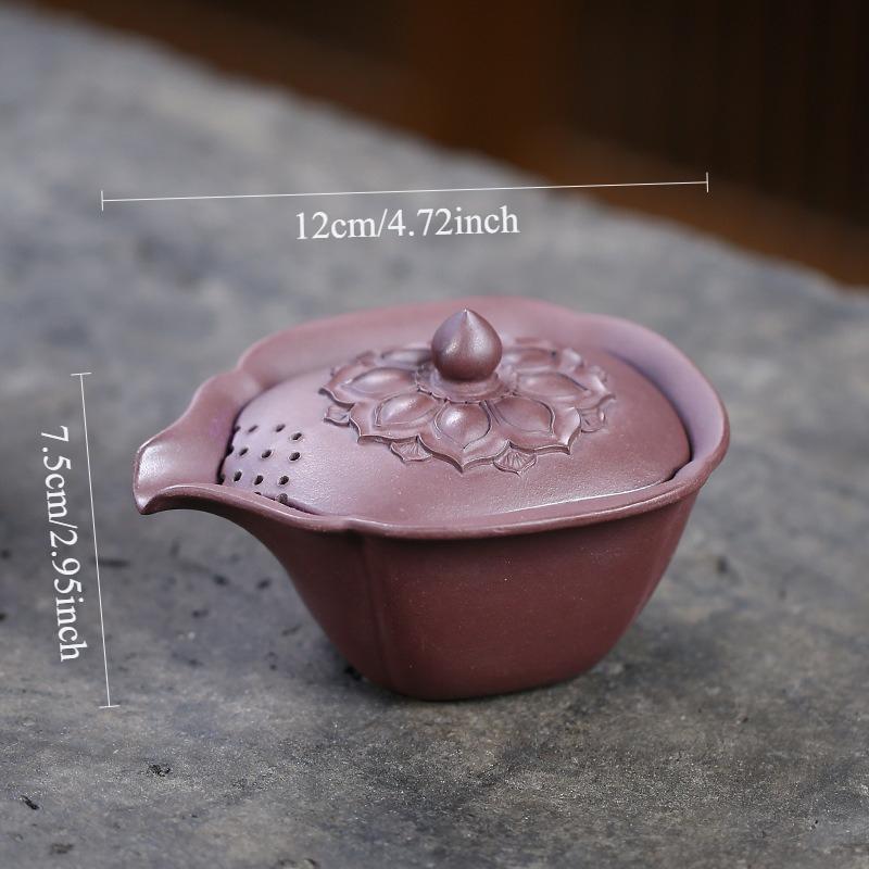 

Lotus Handheld Pot Tea Filter Hospitality Fair Cup Anti Scalding Tea Lid Bowl Yixing Kung Fu Teaset Tea Ceremony Accessories 170ml