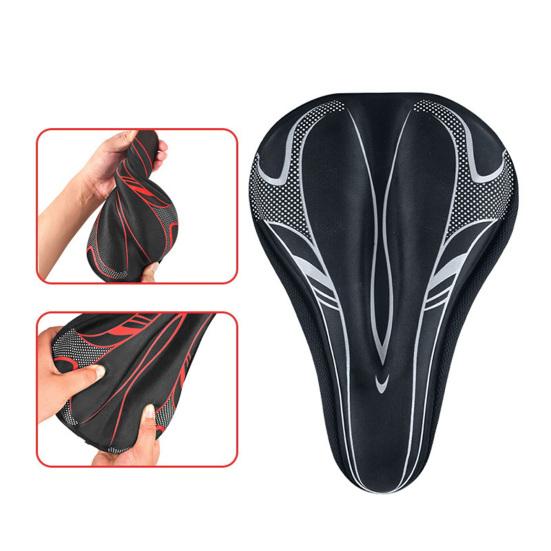 Bike Cushion Cover Reflective Ergonomic High Elasticity Non-slip Sponge Filling Soft Road Bike Seat Cover Cycling Supplies