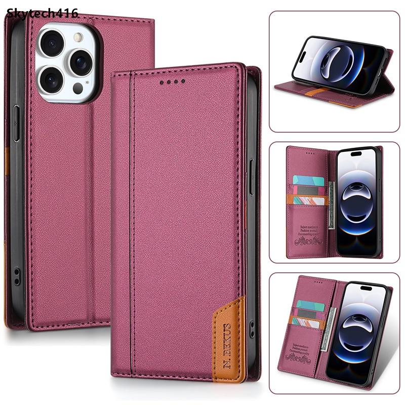 For Redmi 14C 14R Note 10 11 11S 12 12R 12S 13 14 Pro Plus Max 4G 5G Leather Case Flip High Quality Card Slot Bracket Wallet Cover Casing