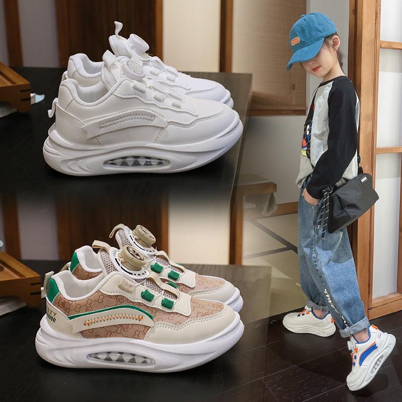 New Style Children's Student Sports White Running Shoes Korean Style All-match Sports Shoes