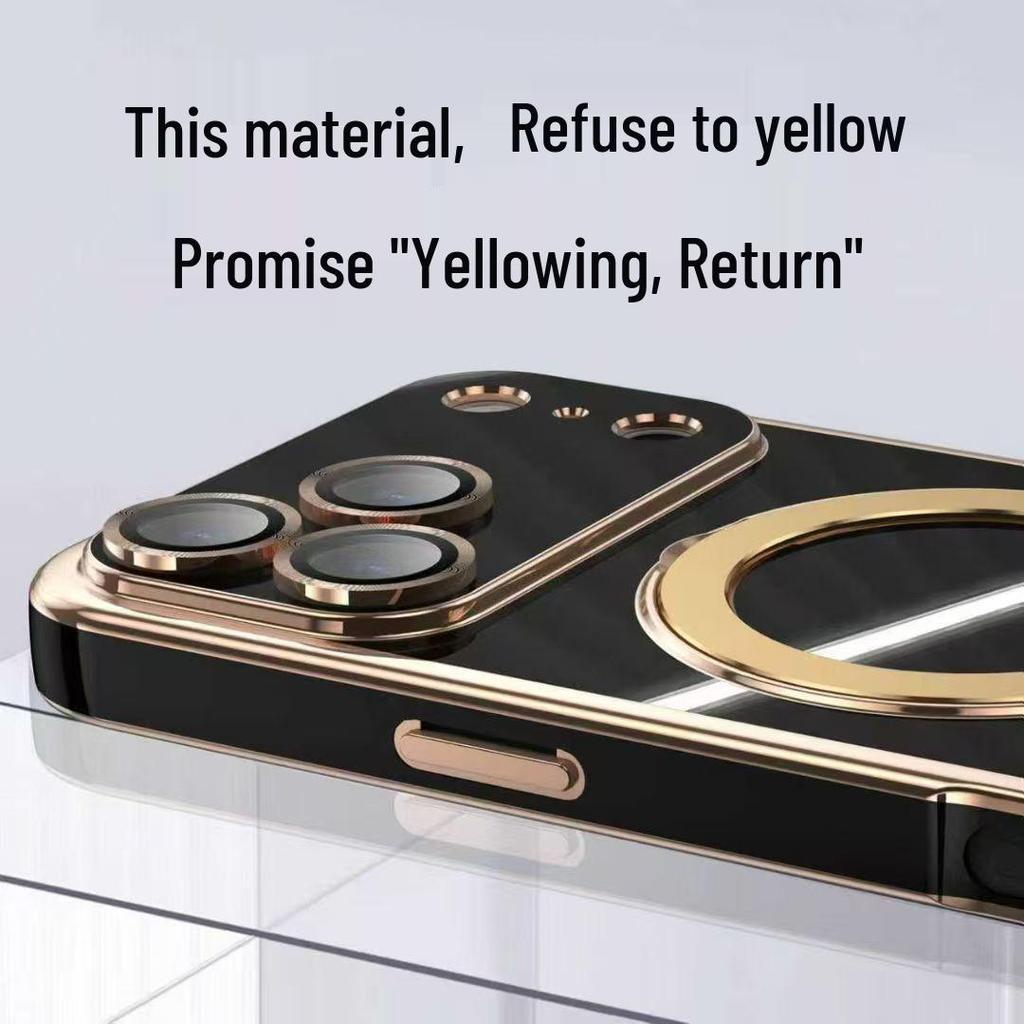iPhone 17 Pivot Magnetic Case: Electroplated Solid Color, Full Coverage Anti-Fall Protective Case for Apple 16E/15 Pro.