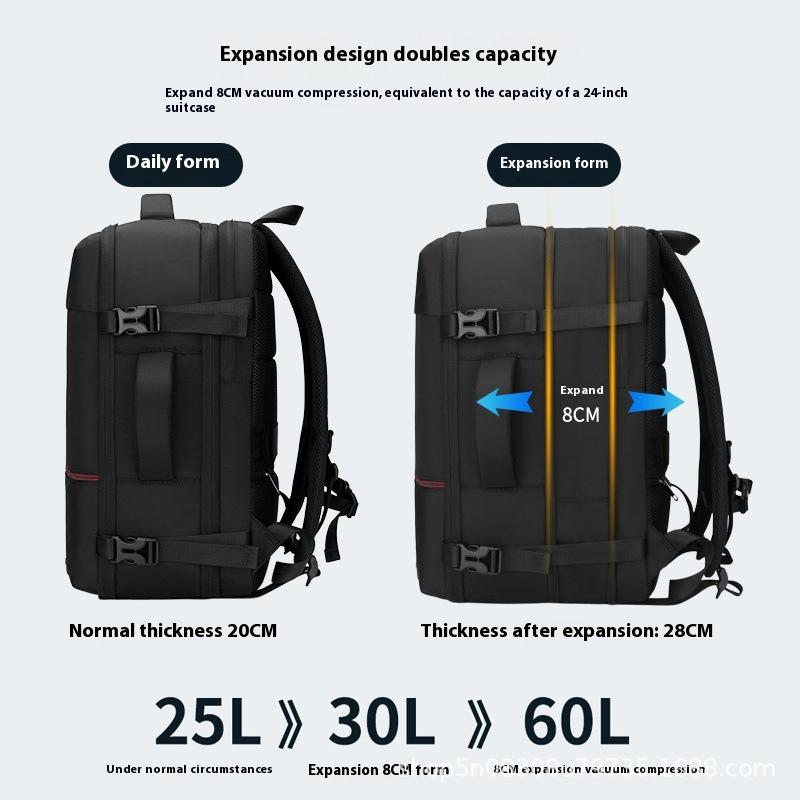 Expandable Large Capacity Backpack Computer Bag Men'S Business Backpack Travel Bag Commuter