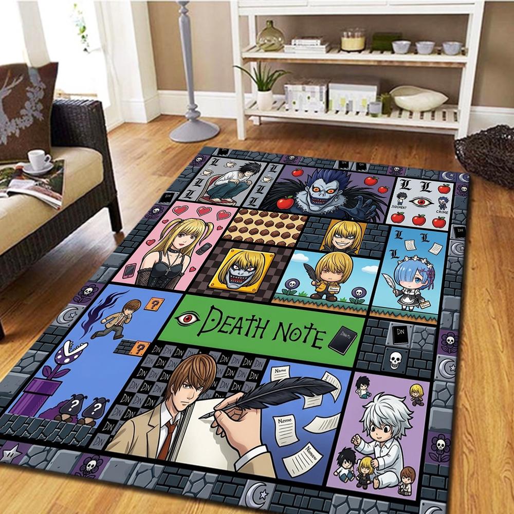 Death Note Living Room Bedroom Carpet, Home Decor Cool Play Floor Mat & Movie Mat -HE25