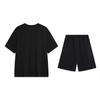 Li-Ning Fashionable Versatile Quick-Dry Cool Short Sleeve Casual Sports Suit Unisex Suits Black AHSU711-1+YKST119-1