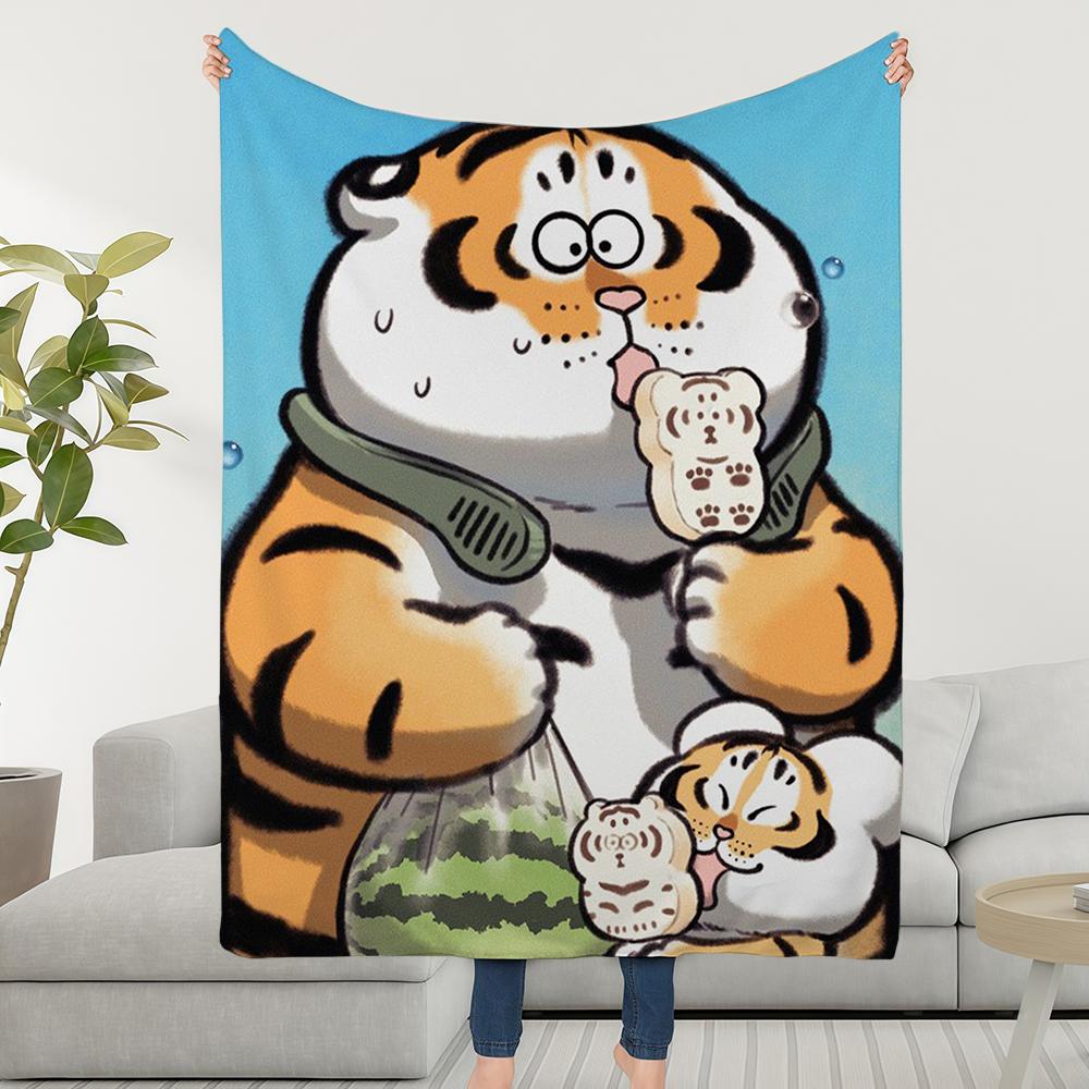 Blanket Throw A Super Cosy Plush Tiger Living Room Sofa Couch Not Am Fat I Childish Birthday Gifts 30x40in