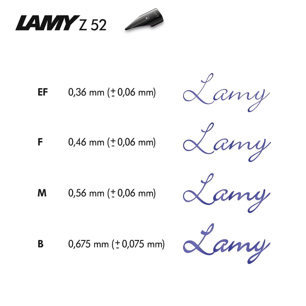 LAMY Lx Ruthenium Fountain Pen Elegant Aluminum Body with Palladium Stainless Steel Clip Steel Extra Fine Includes LAMY T10 Blue Ink Cartridge -