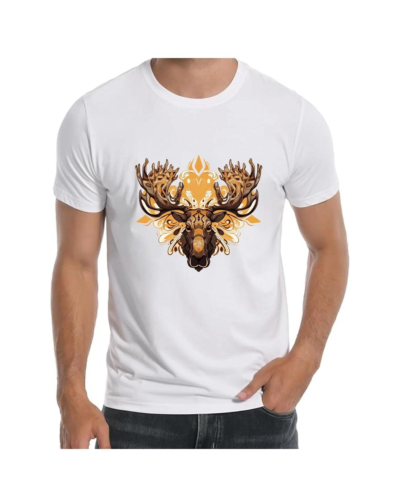 Montana Elk Art T-Shirt for Men Apparel Clothing Wildlife Animals 2XL