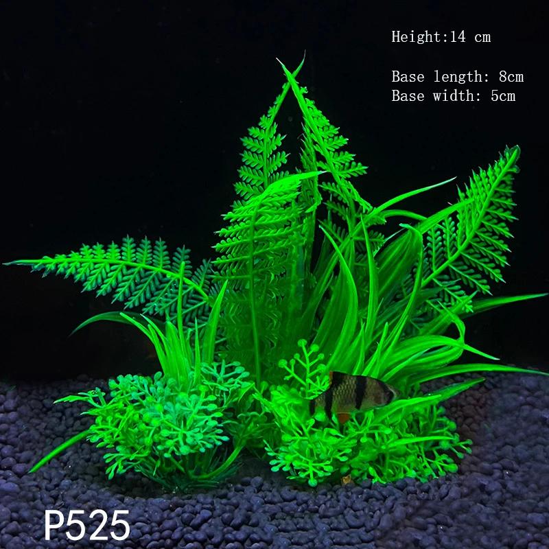Künstliche Unterwasser-Pflanzen aus Kunststoff für Aquarien, Aquarien, gefälschte Sträucher, grünes Wasser, Gras, Betrachtungssimulation, Dekoration