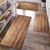 Luxury Wood Grain Pattern Kitchen Mat Soft Thickened Kitchen Floor Mat Waterproof Non-slip Oil-proof Floor Mat Runner Rug