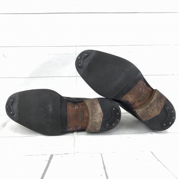 Hergestellt in Italien Two Boots New York Echtes Leder U-Spitze Rutschfeste Sohle Schuhe Größe 27,0 cm Schwarz(GEBRAUCHT)