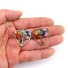 Seven-Color Natural Crystal Tree of Life Heart Pendant Necklace N743