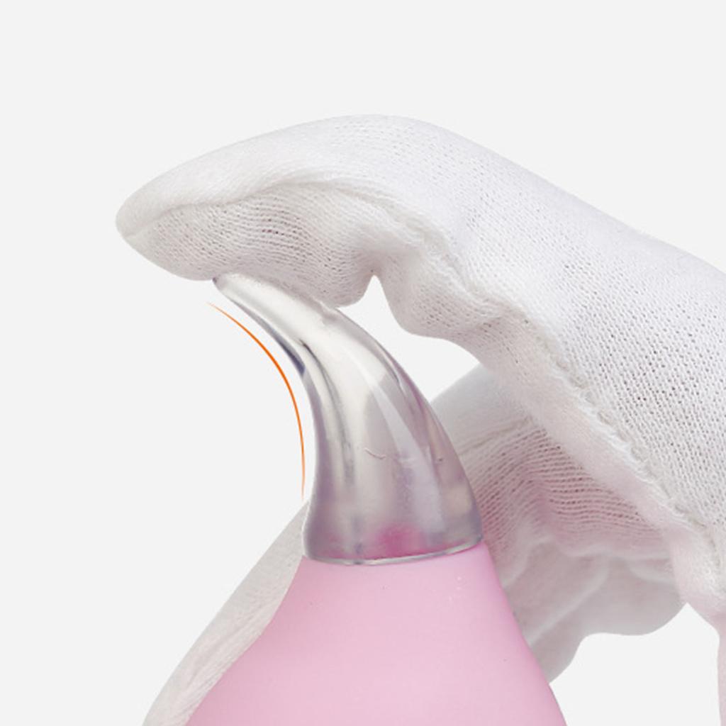 Baby Nasal Aspirator Drop Shaped Nasal Cleaner PVC Manual Squeeze Medical Silicone Head Nose Cleansing Sucker for Newborn Pink