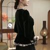 Stylish Elegant Stand Collar Shirt Spring Autumn Female Clothing Chic Floral Three-dimensional Decoration Casual Spliced Blouse