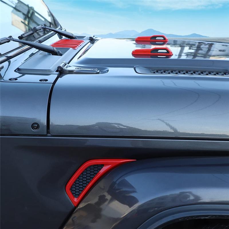 For Jeep Wrangler JL Gladiator JT 2018-2024 Hood Vents & Engine Hood Hinge & Side AC Vent Outlet Trim