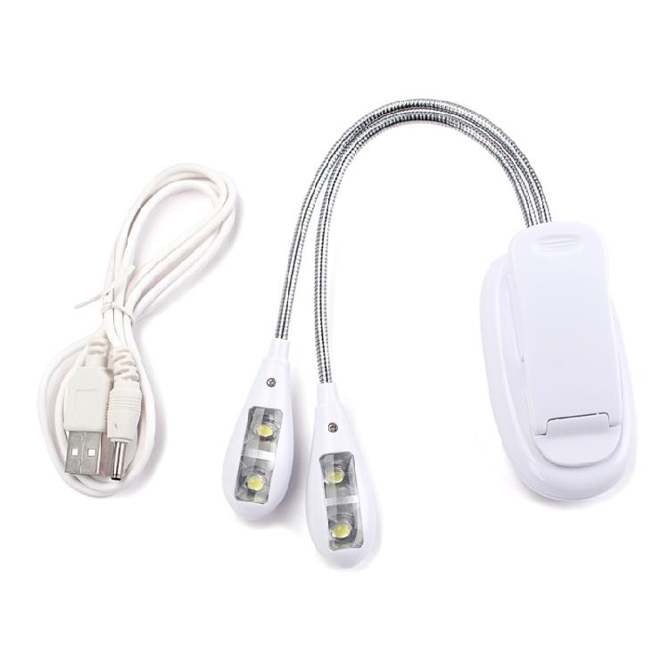 Flexibles LED Notenständerlicht, USB/Batterie Buchlampe Augenfreundliches Klemmlicht