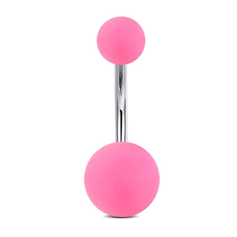 Stainless Steel Pink Dot Drill Navel Ring Nail Butterfly Zircon Simple Navel Buckle Piercing Ornament