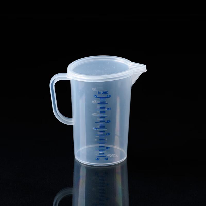 MDNG Thickened Plastic Measuring Cups with Lids, Blue Scale