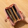 Korean Style Women's Long Zipper Wallet, Spliced Contrast Color with Tassel, Rivet Design, Large Screen Mobile Phone Holder.