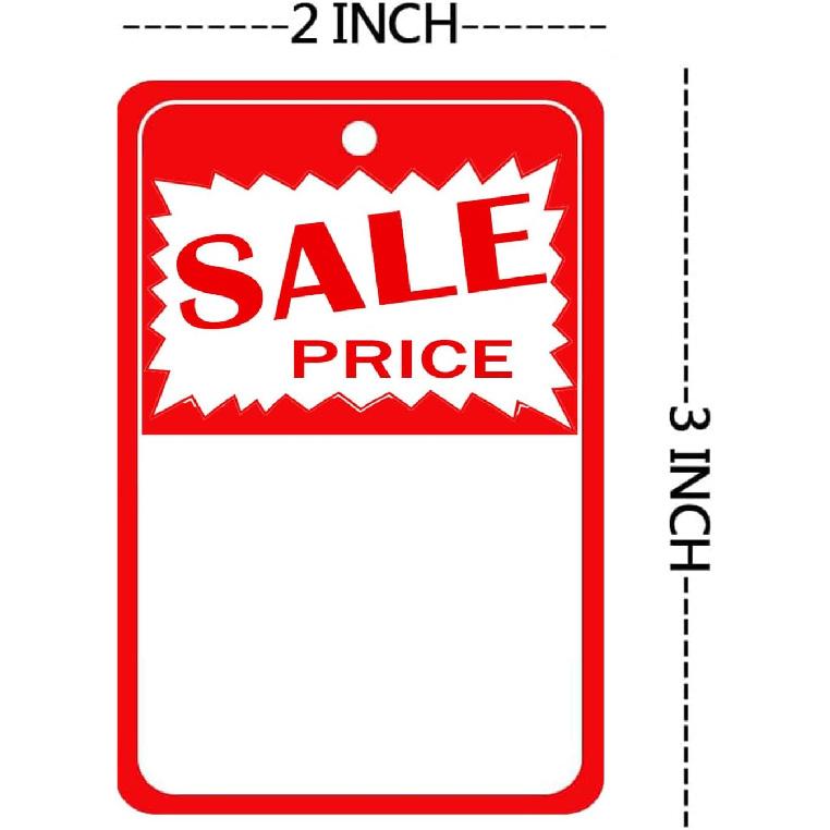 Sale Price Tags Cards,2x3 Inch Retail Labels,Price and Sales Business Store Signs Cardstock (100 Pack