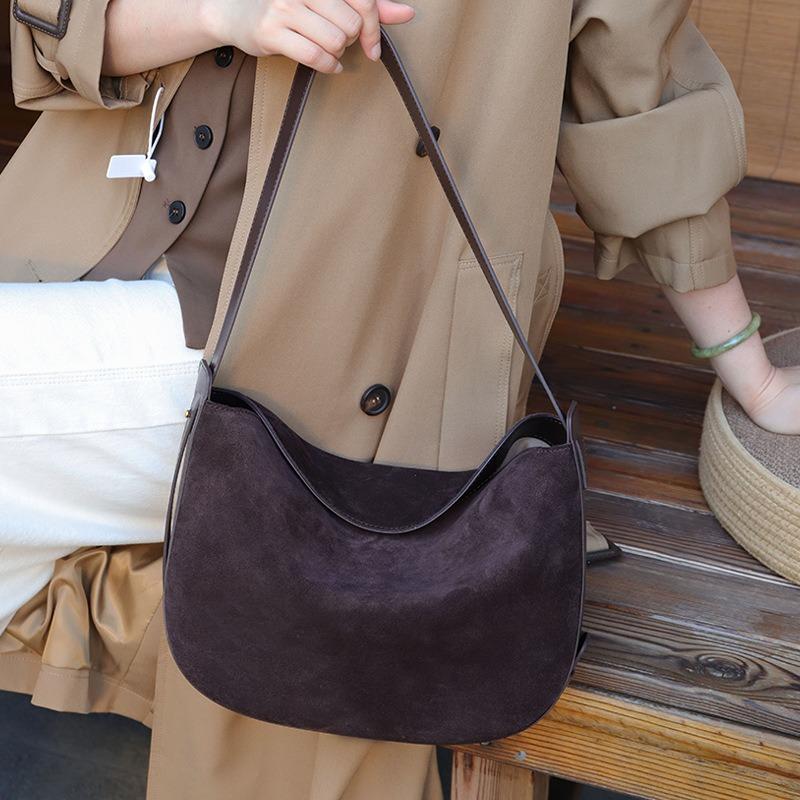 Underarm Matte Cowhide Women's Bag Autumn and Winter New Trendy Leather Versatile Portable Shoulder Messenger Bag