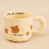 High looking Cute Little Bear Mug Mug for Boys and Girls Drinking Water Cup with Lid Spoon Couple Ceramic Cup Coffee Breakfast Cup