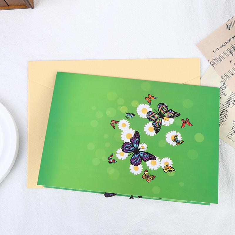 3D Butterfly Pop Up Greeting Cards Postcard For Valentine's Day, Anniversary, Wedding Invitation Greeting,Mother, Birthday Gift
