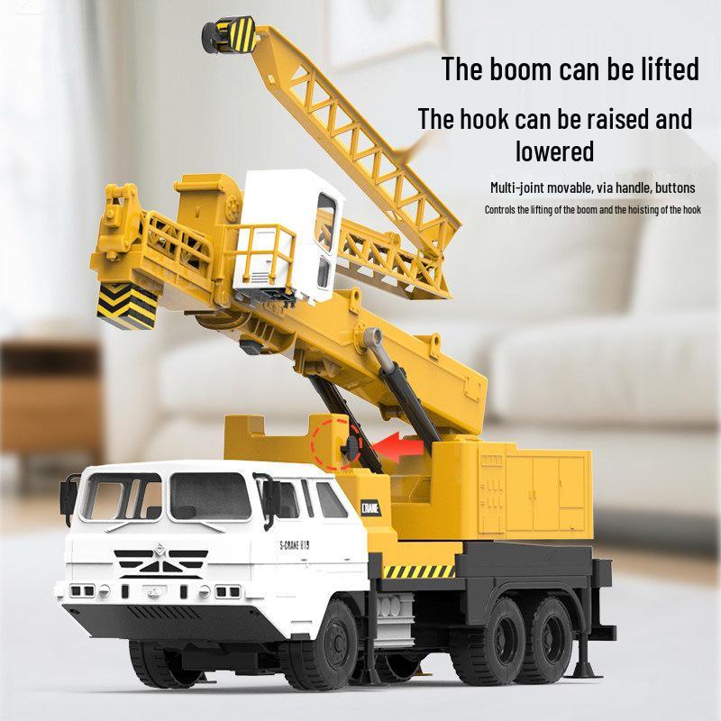 Lili Super Large Tower Crane with Cloud Ladder Boom - Engineering Vehicle Inertial Model Educational Toy for Boys
